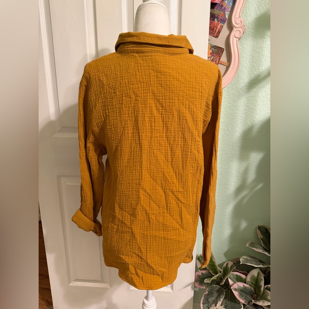 Women’s Mustard Button-Up 100% Cotton Shirt - Picture 5 of 8